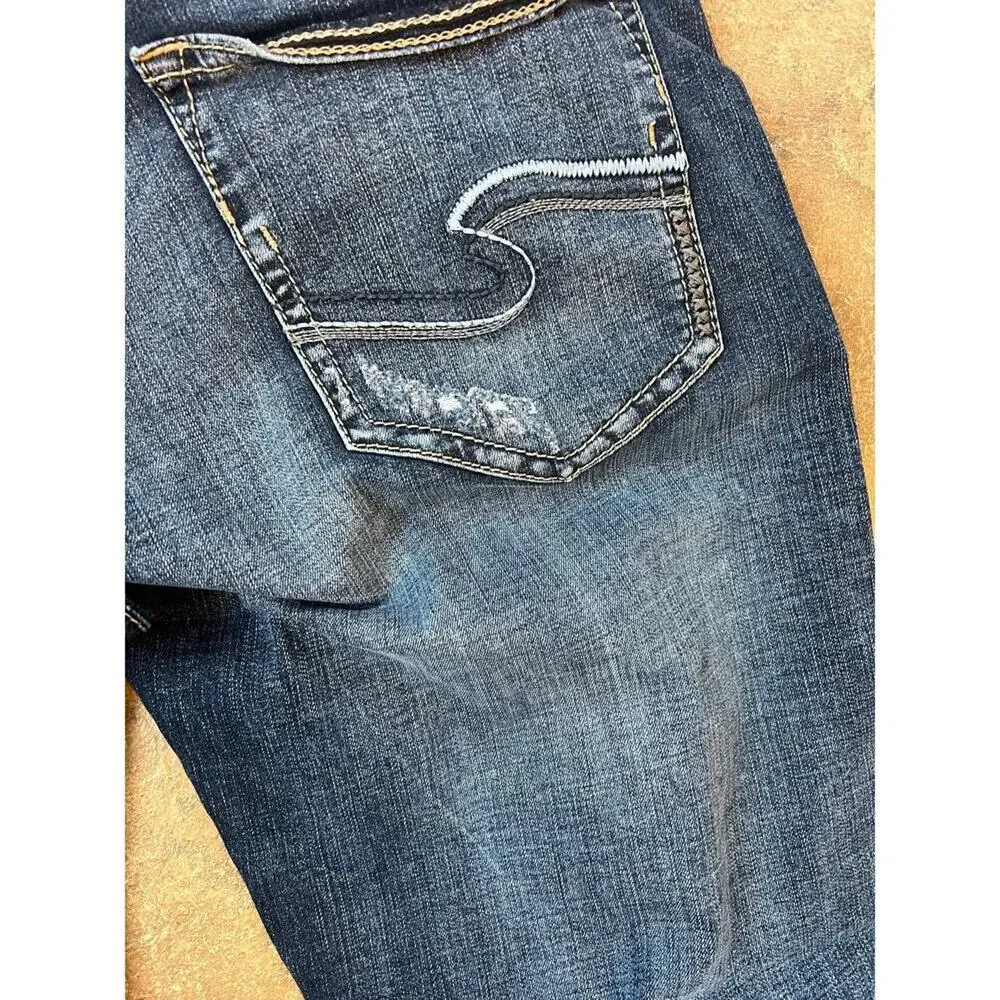 Silver Zac Relaxed Fit Straight Leg Stretch, Slightly Distressed Men's 38/34